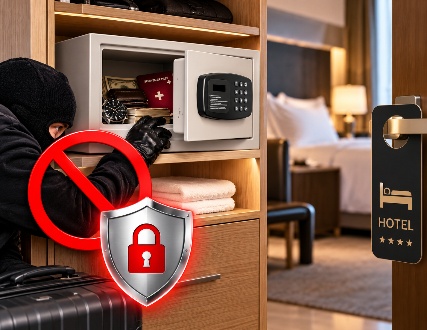 Elektronischer Hotelzimmer-Safe mit Tastenfeld